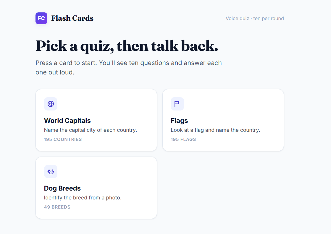 Flash Cards screenshot